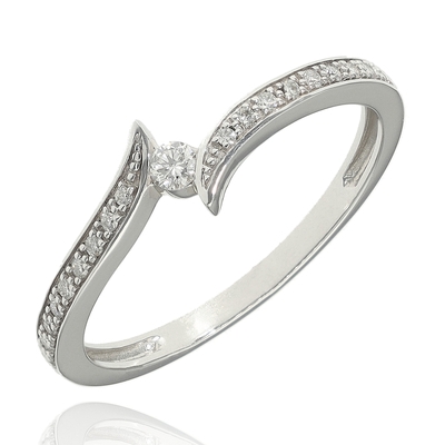 Fehér arany gyűrű 51-es méret (B49392)